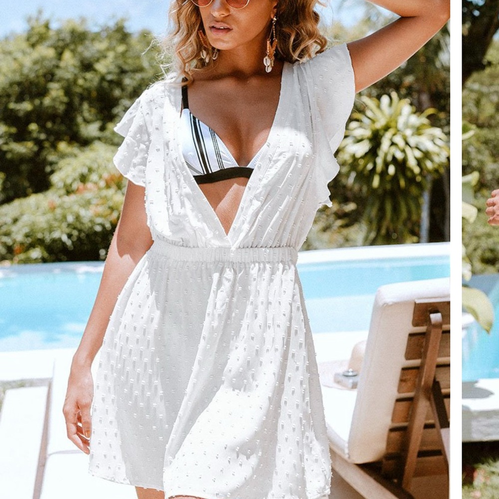 Elegant White Swim Cover-Up